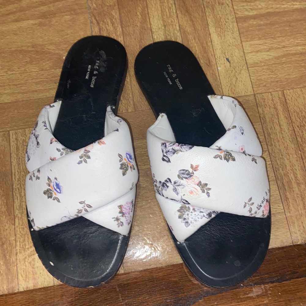 Floral Rag and bone slides size 6